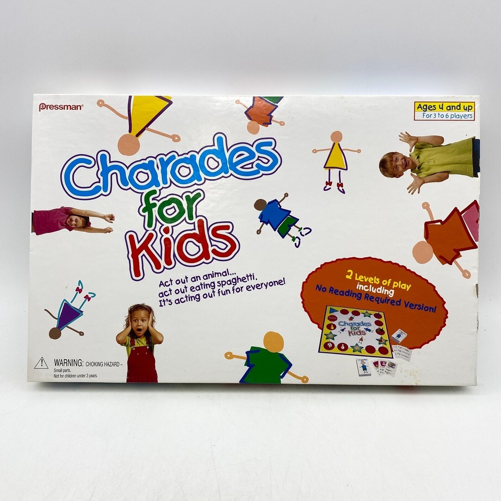 VINTAGE Charades for Kids Board Game COMPLETE Pressman 1999 Kids Children's Fun